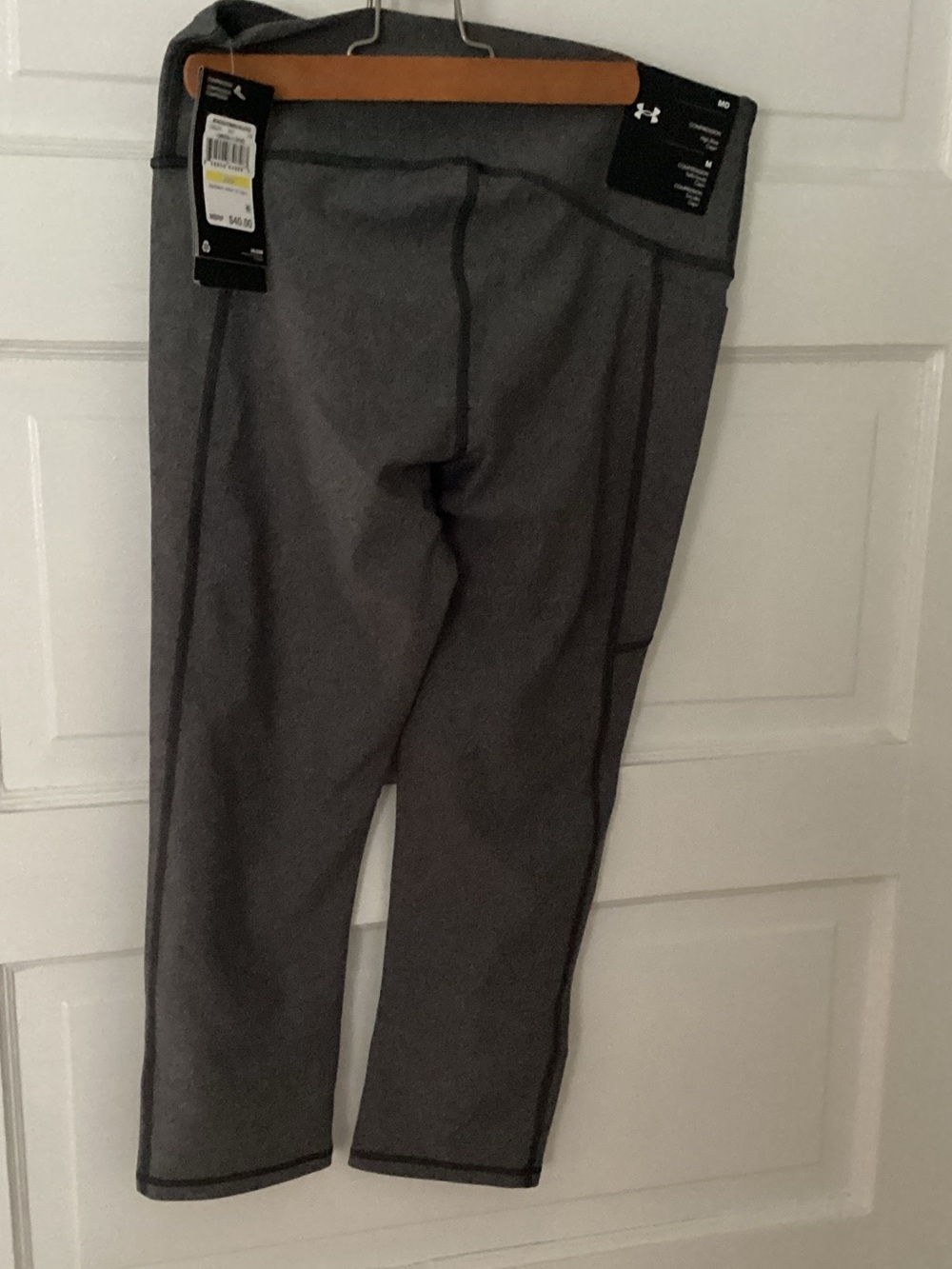 Under Armour Women's Heather Gray Capris with Dark Stitching